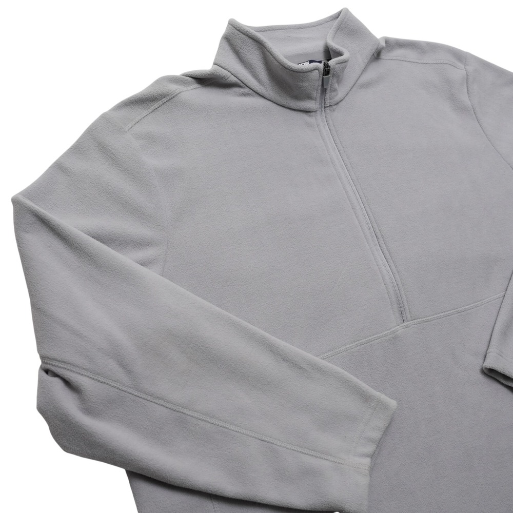 Lands' End Fleece Pullover Mens 2XL Gray Quarter Zip Mock Neck Outdoor Top